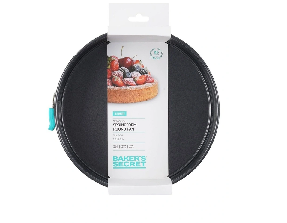Round springform cake pan for baking cheesecakes and cakes