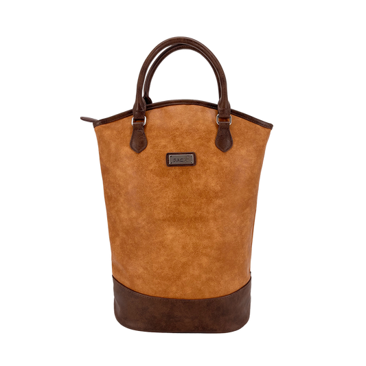 Sachi 2 Bottle Insulated Wine Bottle Bag in Tan