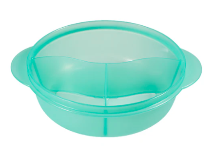 Green Tupperware 825ml divided meal container with lid