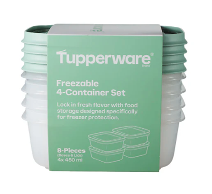 Tupperware Freezer Storage Containers Set of 4 with airtight lids for food storage