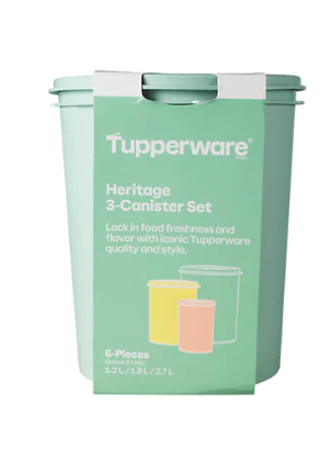 Tupperware Heritage airtight canister set for organized kitchen and pantry storage