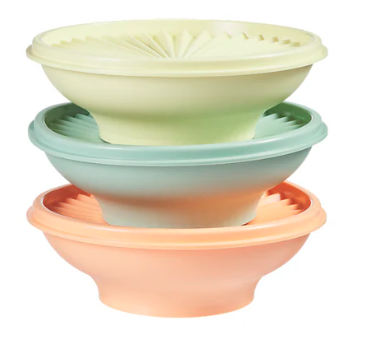 Tupperware Heritage Salad Bowls Set of 3 with airtight lids, 400ml each