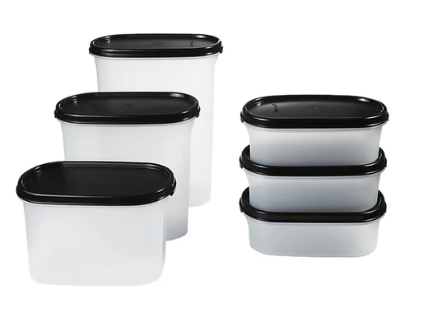 Tupperware oval airtight storage containers for kitchen pantry organization