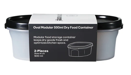 Tupperware oval dry food container 500ml airtight kitchen storage box for spices pulses and snacks
