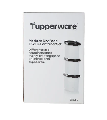 Tupperware pantry storage containers set of 3 for rice, flour, sugar, and cereals