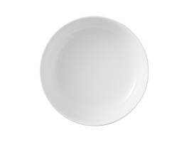 White ceramic serving bowl Diamonds design 25 cm for dining table