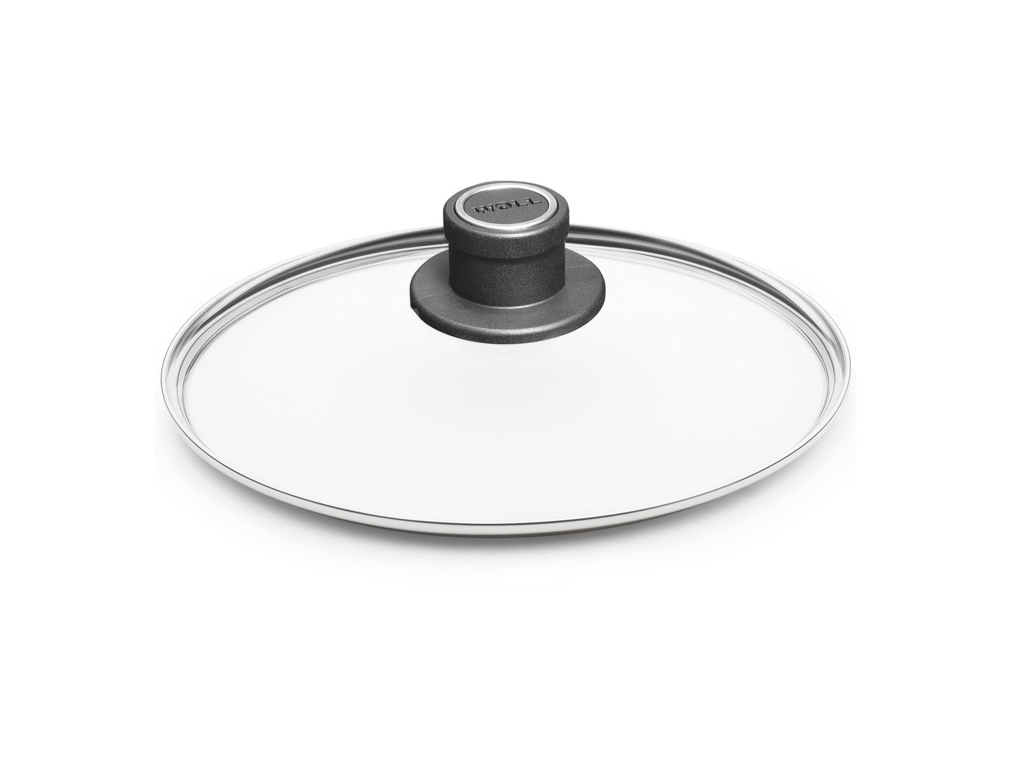 Woll 24cm round glass cookware lid with durable stainless steel edge