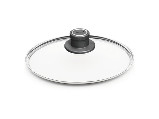 Woll 24cm round glass cookware lid with durable stainless steel edge