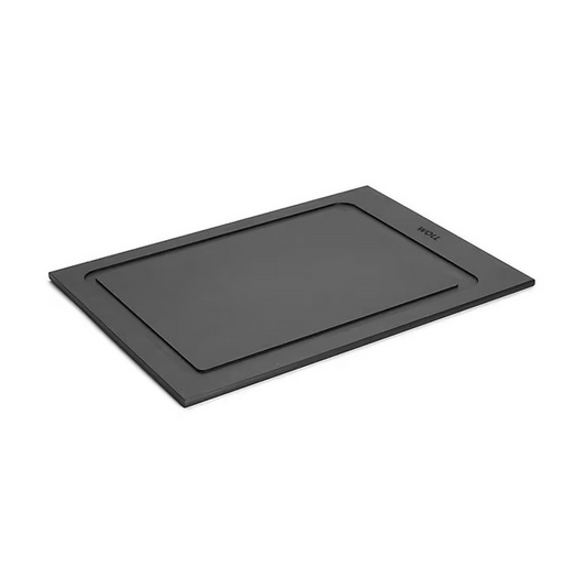Woll black kitchen cutting board 35x25cm durable non-slip surface for chopping vegetables and meat