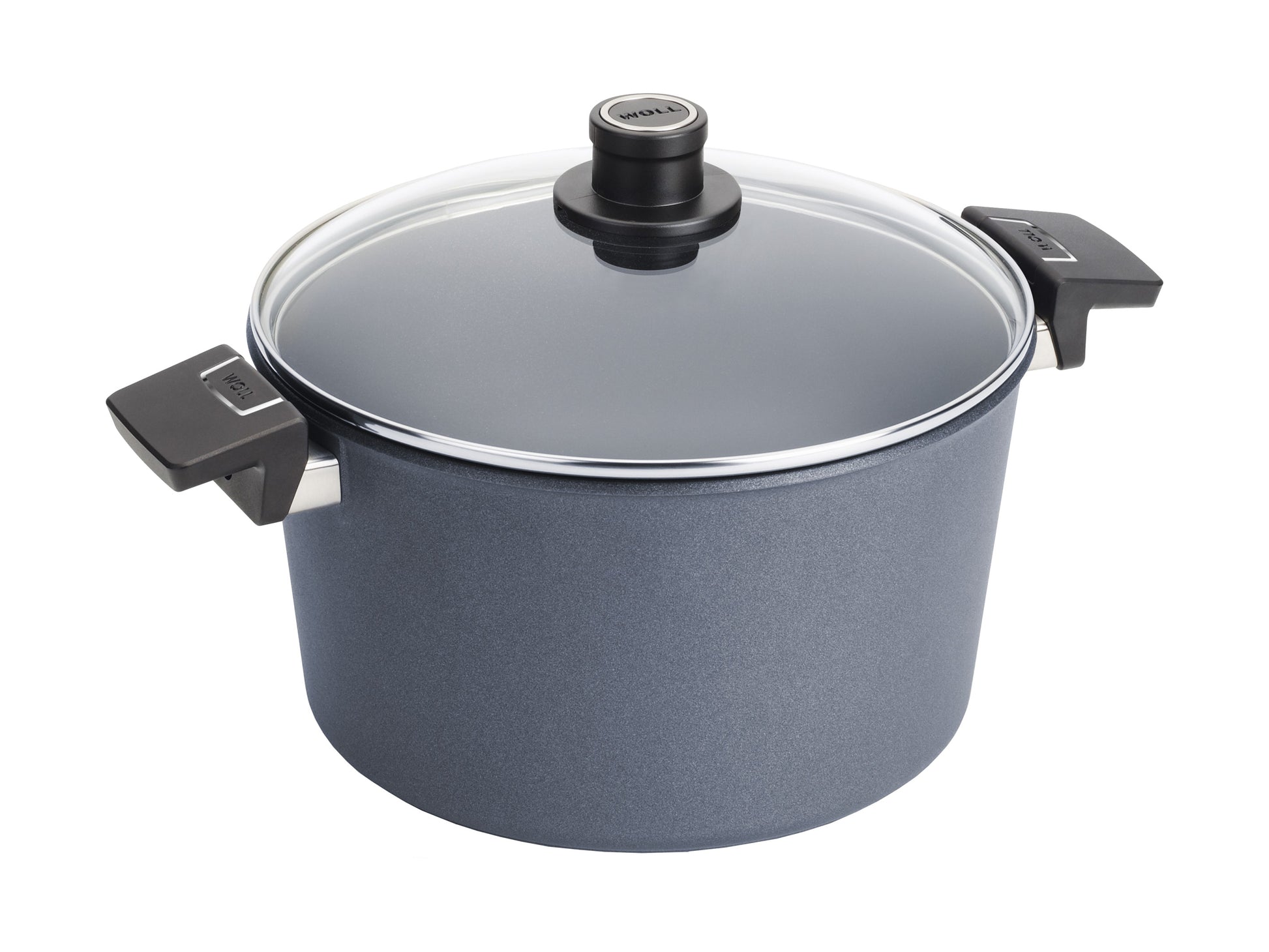Premium Woll Diamond Induction Casserole Pot 28cm 7.5L with fixed handles for versatile cooking.
