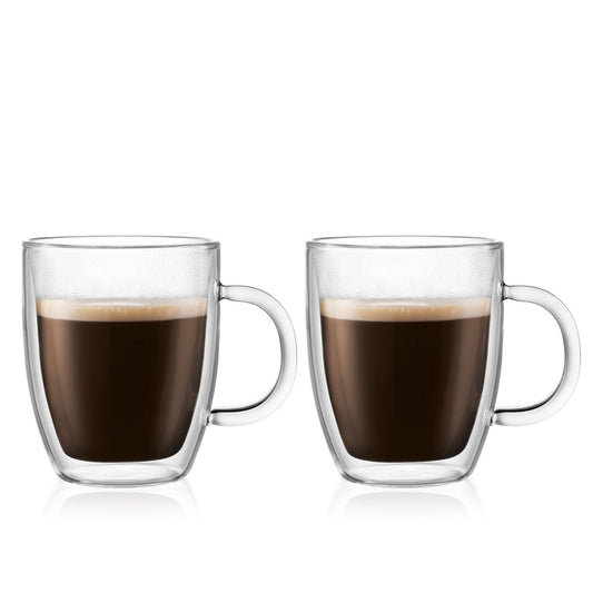 Bodum Bistro Glass Mug 2 Piece Set 0.3L