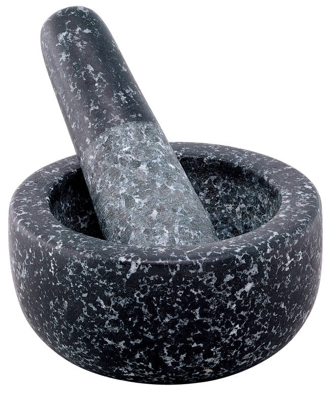 Avanti Mortar and Pestle Mini Round Granite Black 10cm