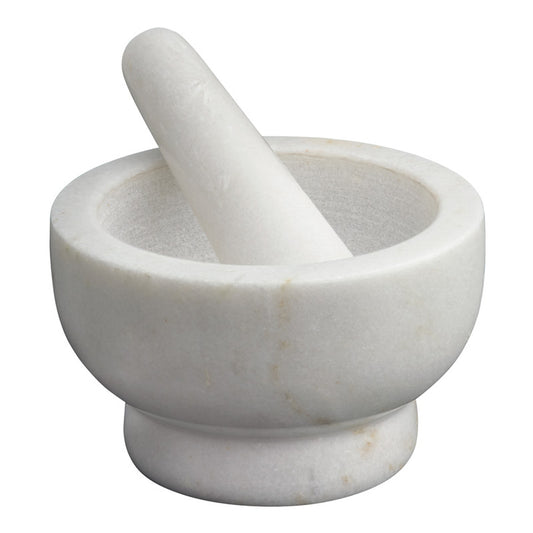 Avanti Mortar and Pestle Marble White Footed 13cm