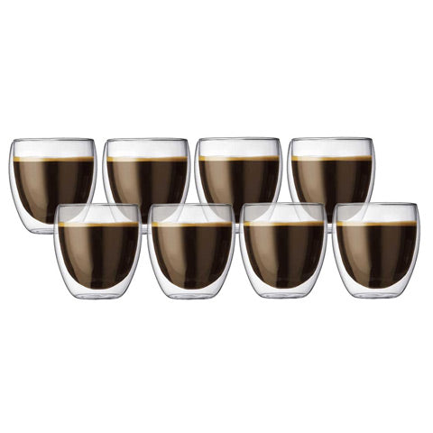 Bodum Pavina Double Wall Glasses 250ml Set of 8 Pieces