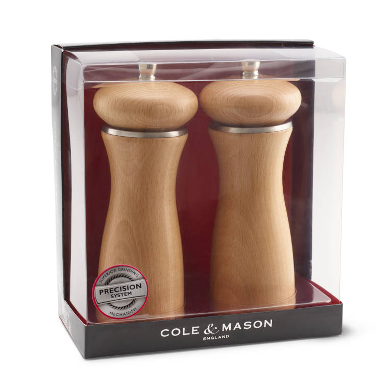 Cole & Mason Salt and Pepper Sherwood Set Beechwood 16cm