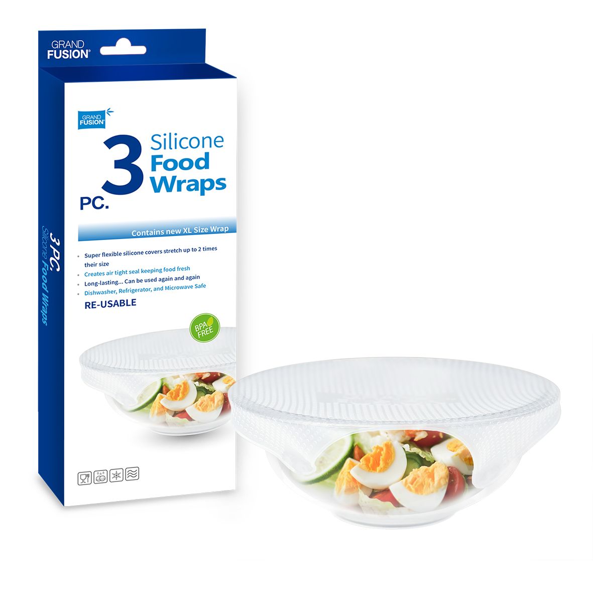 DLine Silicone Food Covers Set of 3 Pieces Clear