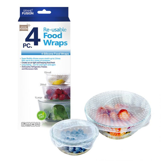 DLine Silicone Food Covers Set of 4 Pieces Clear