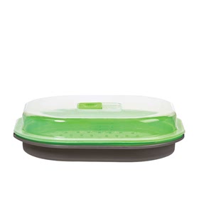 Progressive Microwave Steamer Rectangle Green 28cm