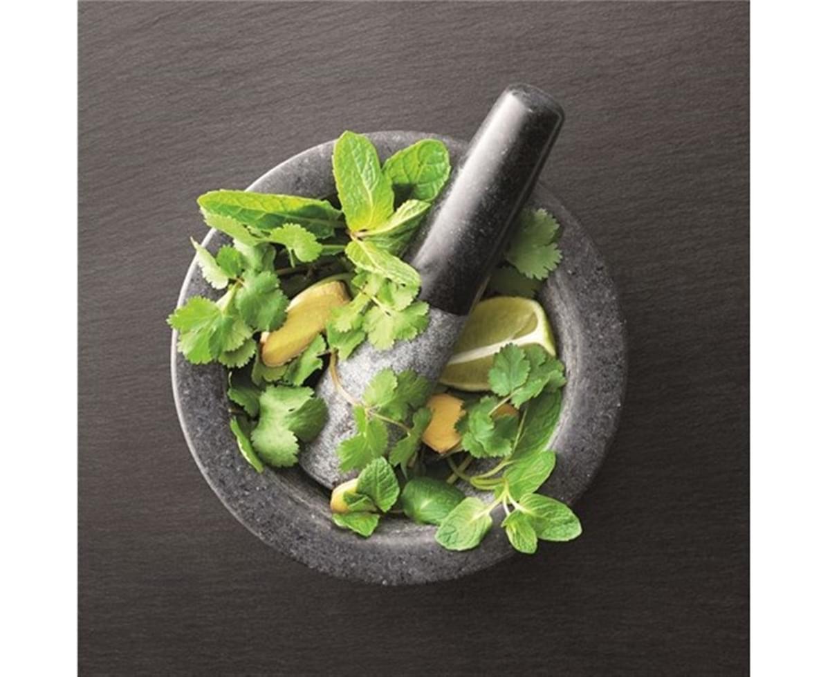 Avanti Mortar and Pestle Mini Round Granite Black 10cm