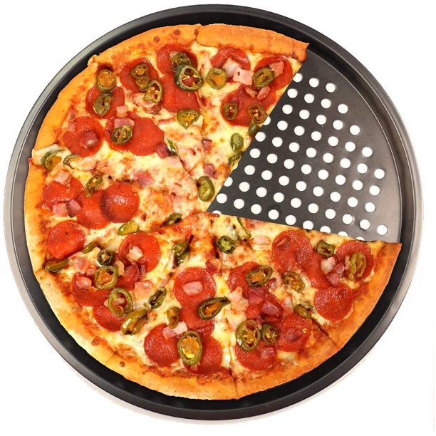MasterPro Non Stick Round Pizza Crisper Holes 30cm