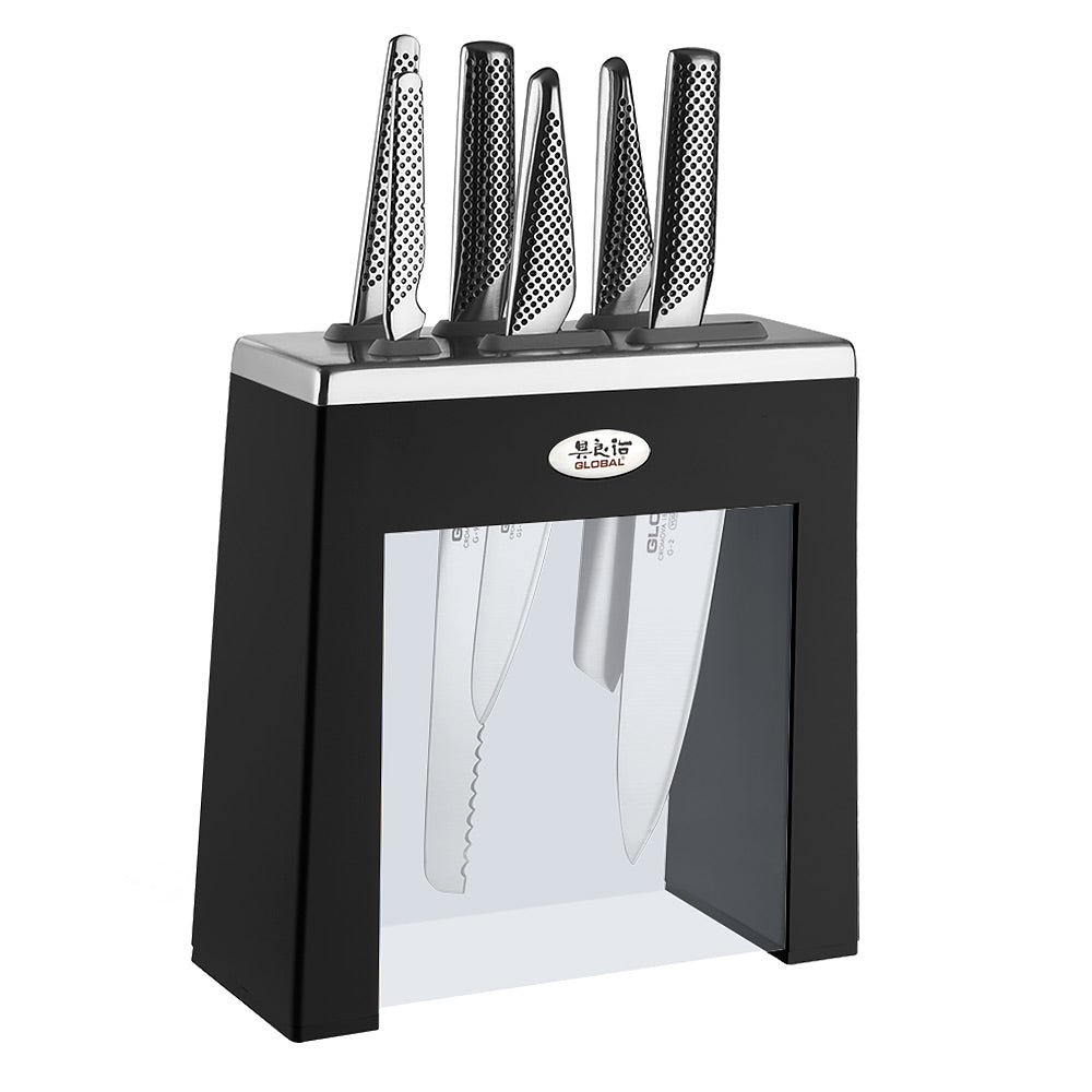 Global Kabuto Knife Block Black Set of 7 Pieces