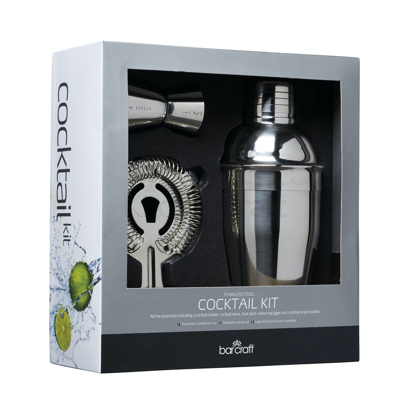 Barcraft Cocktail Set Stainless Steel Set of 3 Pieces