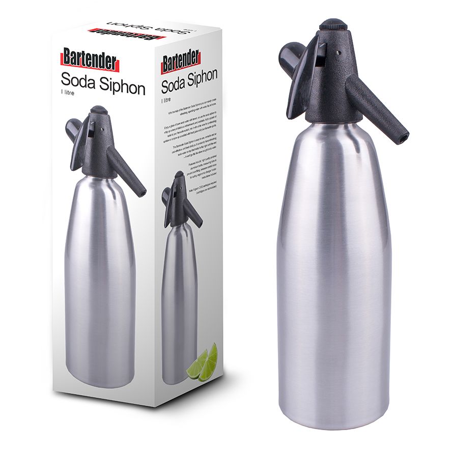 Bartender Soda Syphon Silver 1Litre