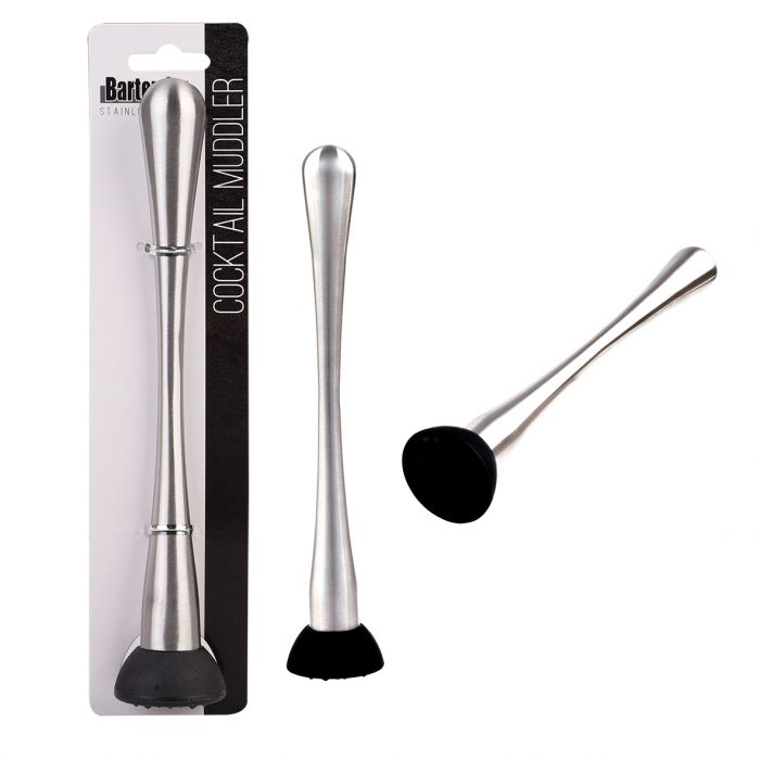 Bartender Stainless Steel Muddler Rubber 22cm