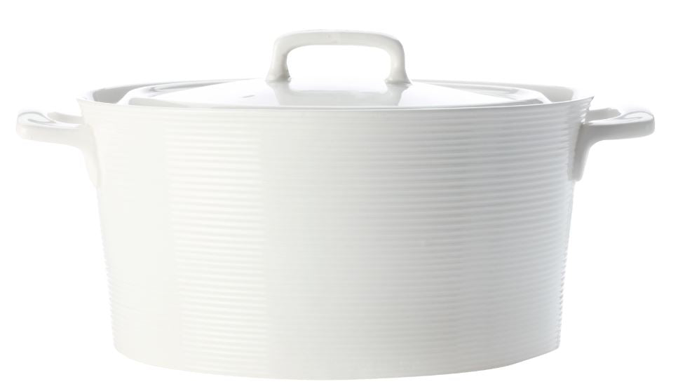 Casa Domani Casual White Evolve Round Casserole 1.7Litre