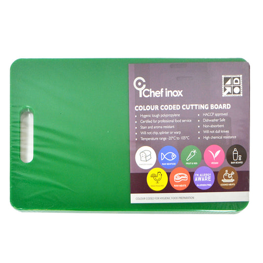 Chef Inox Cutting Board Polypropylene Green 23cm x 38cm