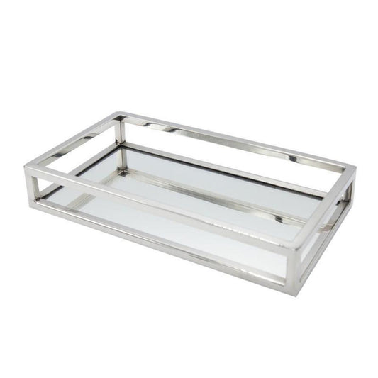 Chrome Mirror Rectangular Tray Small 30x17cm