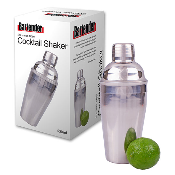 Cocktail Shaker 550ml Stainless Steel Bartender GB