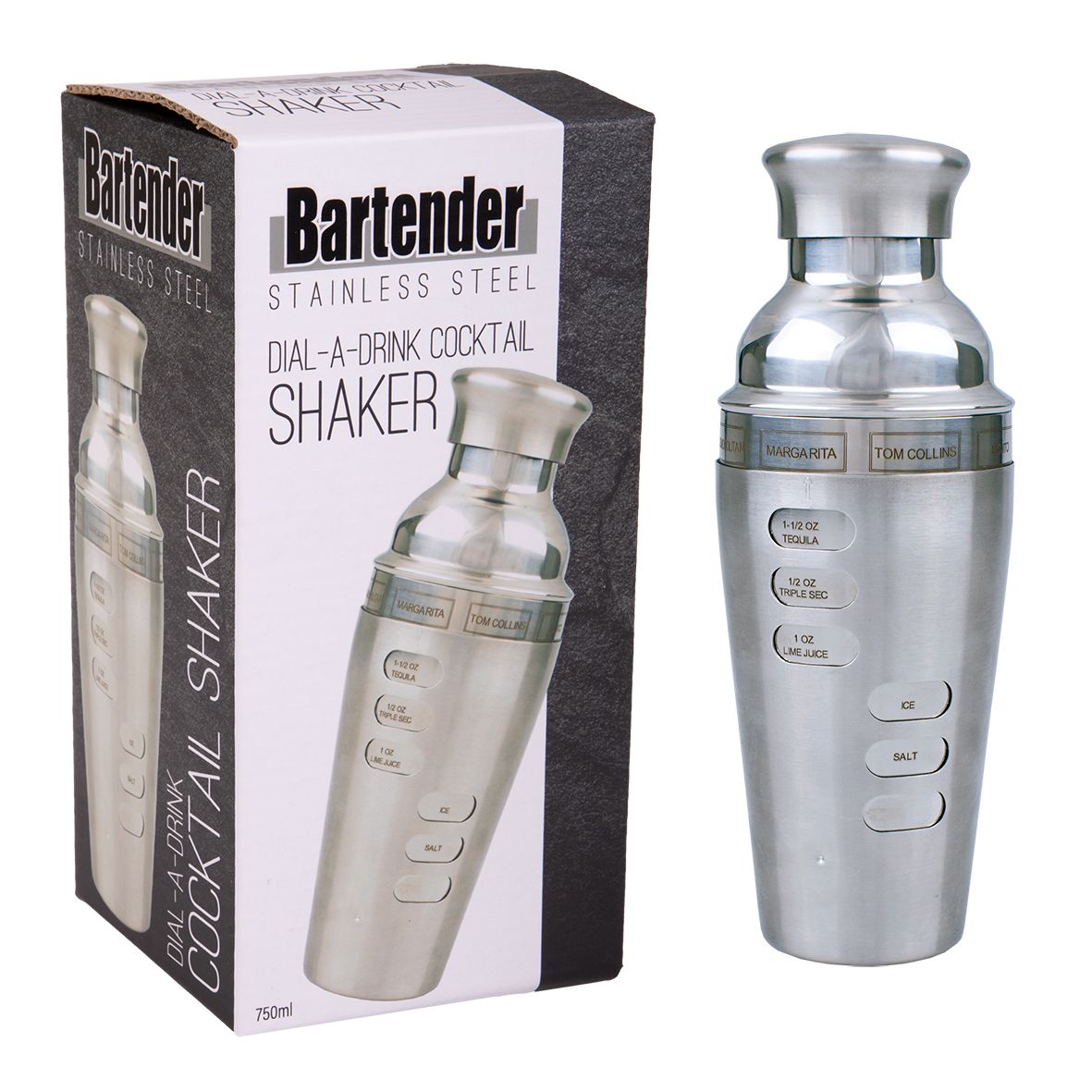 Cocktail Shaker 750ml Dial Drinks Bartender