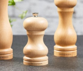 Cole & Mason Capstan Pepper Mill in Beechwood 12cm