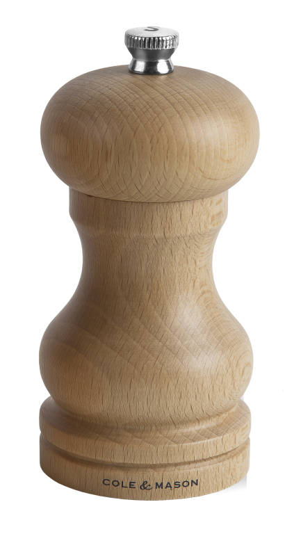 Cole & Mason Capstan Pepper Mill in Beechwood 12cm