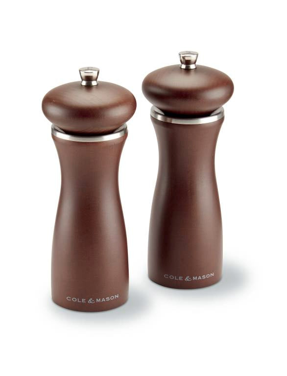 Cole & Mason Sherwood Salt & Pepper Set in Brown Wood 16.5cm