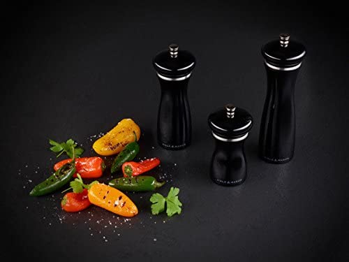 Cole & Mason Sherwood Salt and Pepper Mill Set Black Gloss 16.5cm