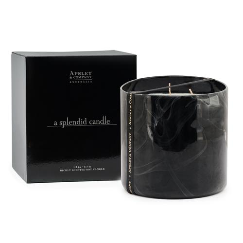 Apsley & Company Luxury Tempest Candle 180Hours Black 1.7Kilograms