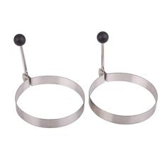 DLine Egg Rings with Handle Set of 2 Pieces Stainless Steel