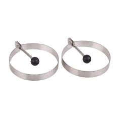 DLine Egg Rings with Handle Set of 2 Pieces Stainless Steel