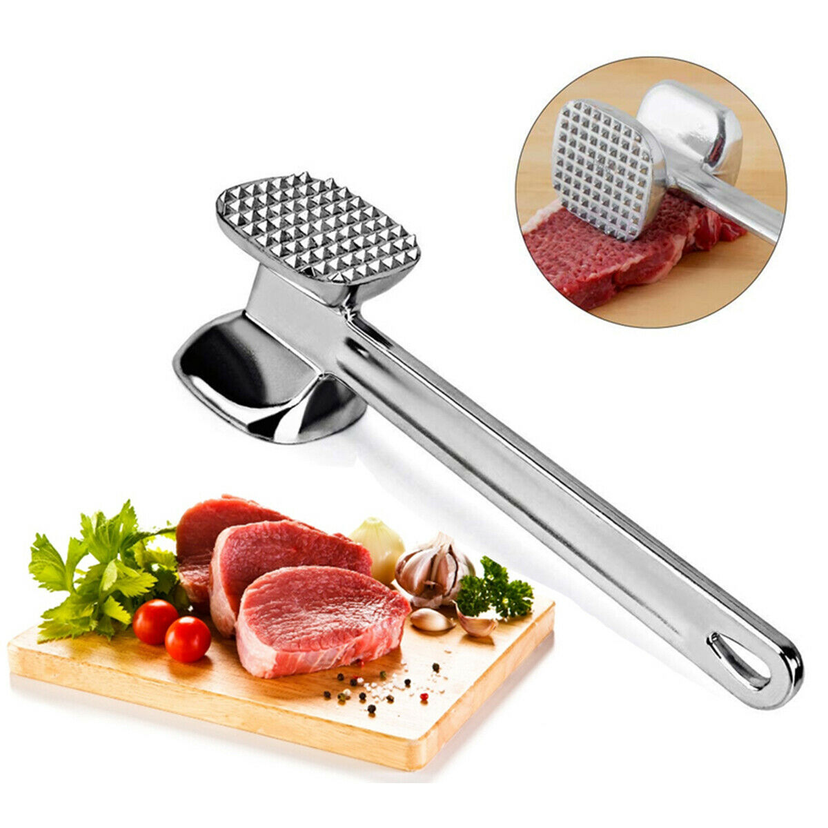 DLine Meat Mallet Tenderizer Large Aluminum