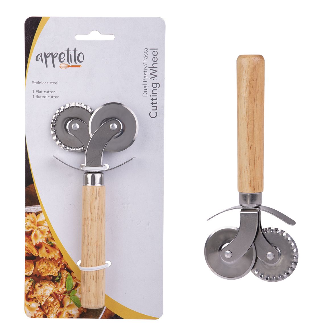 DLine Stainless Steel Pastry Pasta Wheel Duel