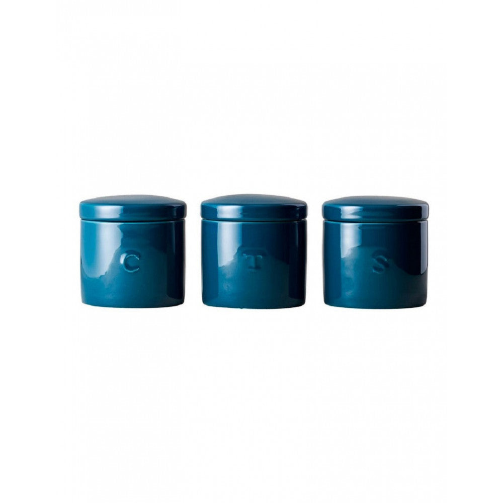 Epicurious Teal Canisters Set 3 600mL