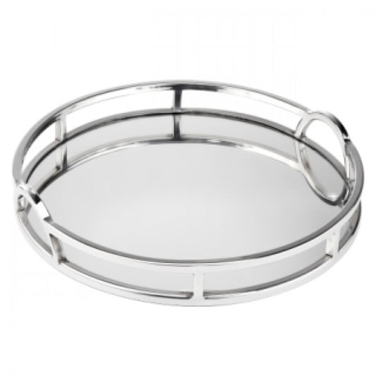 Flair Chrome Mirrored Tray 38cm