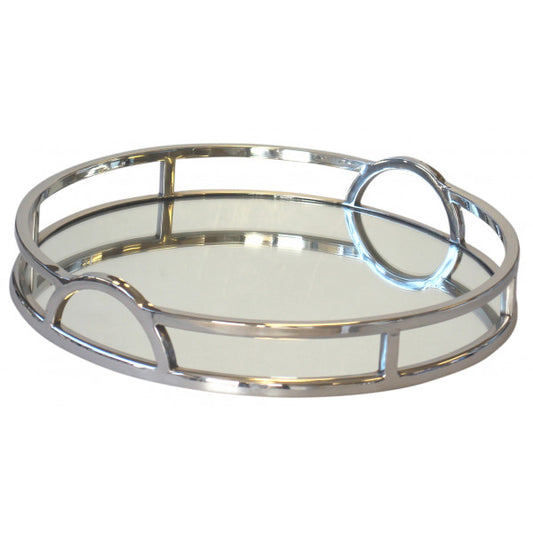 Flair Chrome Mirrored Tray 49cm