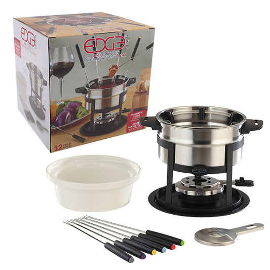 Fondue Set Stainless Steel 12 Piece