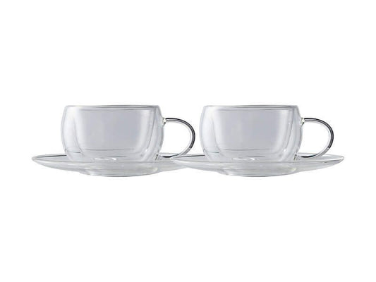Maxwell and Williams Double Wall Cup and Saucer 80ml Set of 2 Pieces