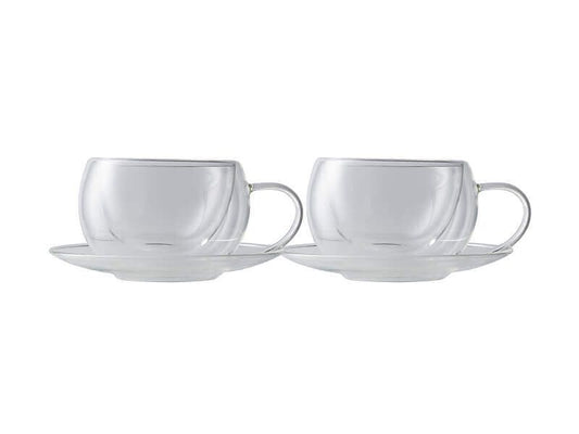 Maxwell and Williams Double Wall Cup and Saucer 270ml Set of 2 Pieces