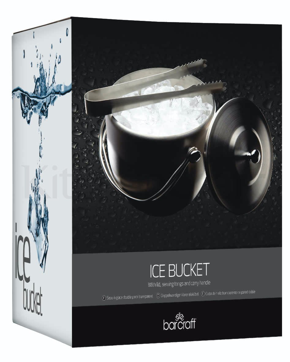 Barcraft Ice Bucket with Lid and Tong