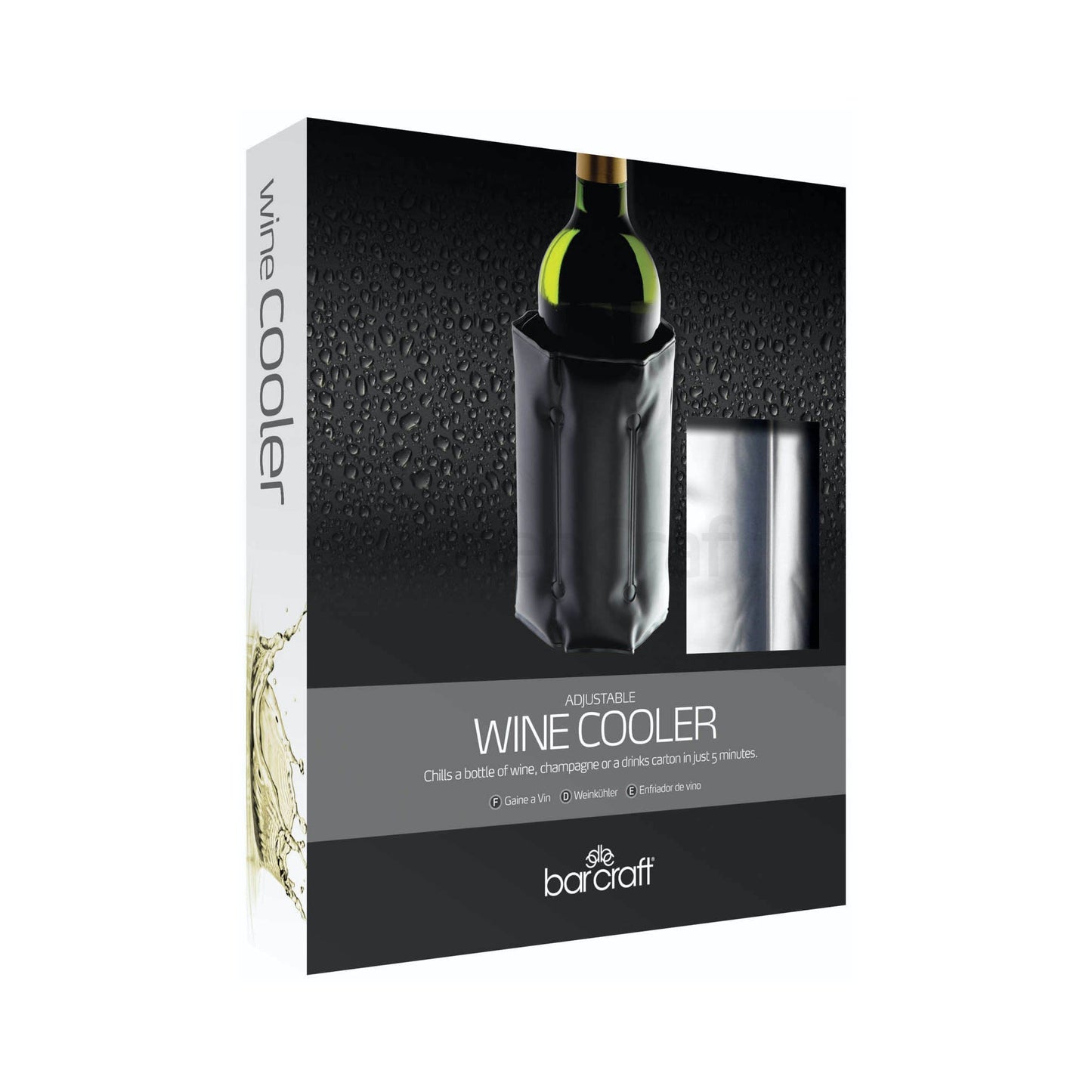 Barcraft Wine Cooler Adjustable Wrap Silver